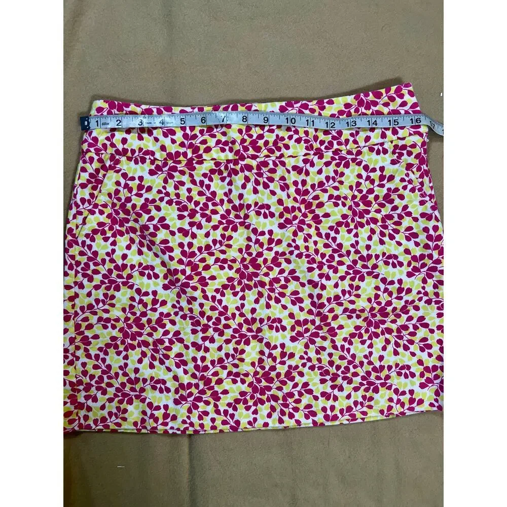 J. Crew Mini‎ Skirt Y2K Cottagecore Floral Coquette Pink Green Womens Size 8